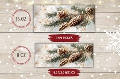Watercolor Christmas Mug Design, Christmas Pine Cone Mug Product Image 2