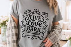 Live Love Bark Svg, Dog Mom Svg, Dog Lover Svg, Fur Mama Svg Product Image 3