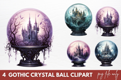 Watercolor Gothic Crystal Ball Sublimation Clipart Product Image 1