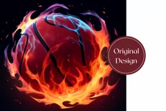 Fire Basketball Tumbler Wrap, Basketball Sublimation Design Product Image 2