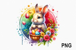 Easter Day Bunny Sublimation - Easter Day Clipart PNG Design Product Image 1