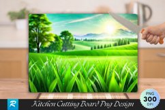 Peaceful Green Field With Grass Cutting Board PNG Design Product Image 1