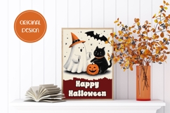 Happy Halloween Greeting Card, Cartoon Halloween Card Product Image 2