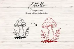 Botanical Mushroom SVG, PNG, DXF Product Image 2