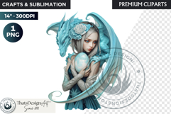 Fantasy Dragon witch clipart, enchantress, dragon egg queen Product Image 1