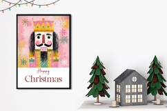 Pink Christmas Nutcracker Greeting Card Template Product Image 2