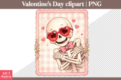 Valentines day clipart Valentine Skeleton Hug Clipart Product Image 1