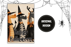 Cartoon Monsters Garden Flag, Happy Halloween Garden Flag Product Image 2
