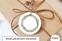 Watercolor Christmas Floral Wreath png Product Image 2