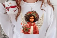 Christmas Black Angel Clipart, Christmas Angel Clipart Product Image 3
