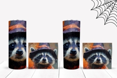 Art Halloween Tumbler, Halloween Raccoon Tumbler Design Product Image 2