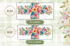 Floral Christian Cross Mug, Christian Sublimation Mug Wrap Product Image 2