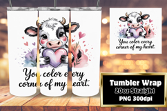Unique Gift: 20oz Tumbler Design , Cute Cow Product Image 1