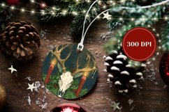 Creepy Bull Skull Ornament, Spooky Christmas Round Ornament Product Image 2