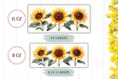 Sunflowers Mug Sublimation, Cartoon Flowers Mug Design Product Image 2