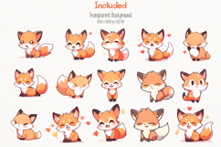 Cute Fox 62 Cliparts Collection Product Image 2