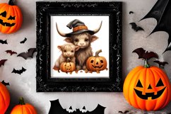 Halloween Highland Cow Clipart Sublimation, Halloween PNG Product Image 2