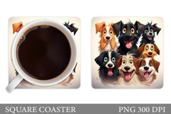 Funny Dogs Coaster Design. Cute Dogs Coaster Sublimation Product Image 1