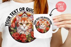 Cat Floral Sublimation Bundle | Stained Glass Sublimation Product Image 3