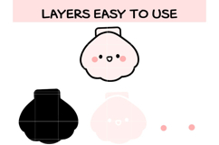 Cute Shellfish SVG Bundle | Kawaii Seashell Clipart Product Image 2