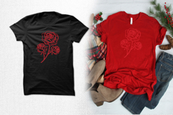 Red Rose Trio Line Art Embroidery Design Product Image 2