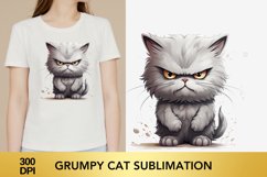 Sarcastic light gray Funny Grumpy Cat, Cat sublimation Product Image 1