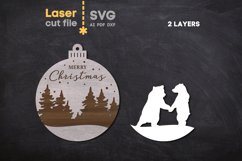 Merry Christmas Ornament SVG laser cut file for Glowforge Product Image 3