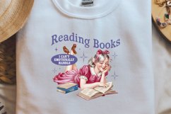 Retro Girl Quotes Reading books png Product Image 1