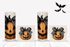 Cartoon Halloween Pumpkin Tumbler, Spooky Pumpkin PNG Product Image 2
