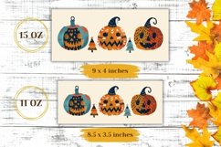 Funny Pumpkins Mug Wrap Design, Halloween Coffee Mug Wrap Product Image 2