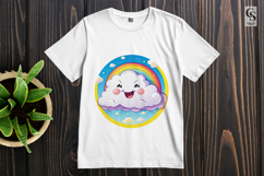Cute Rainbow Cloud Clipart Sublimation PNG Product Image 2