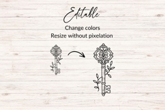 Hand Drawn Ornate Key SVG - Halloween SVG Product Image 2