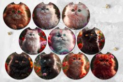 Cat &amp; flowers | Car coaster &amp; key chain sublimation designs Product Image 2