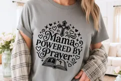 Mama Powered By Prayer Svg, Christian Mom Svg, Faith Mom Svg Product Image 3
