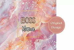 Pink Marble Tumbler Wrap, Boss Mama Tumbler Design 20 Oz Product Image 2