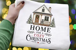 Home For A Cozy Christmas PNG Sublimation Design - Rustic Product Image 5