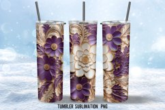 3D Flowers Tumbler Wrap Sublimation Designs Product Image 2