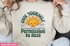 Give yourself permission to rest PNG, Mental Health Sublimat Product Image 2