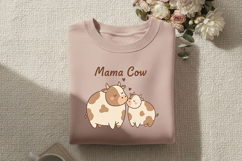 Mama Cow PNG, Cow Mom Png Design, Cute Cow and Calf Design Product Image 4