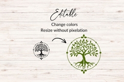 Hand Drawn Tree Of Life Circle Frame SVG Product Image 2