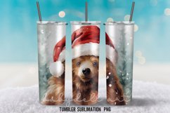 Christmas Bear Tumbler Sublimation Design PNG Product Image 2