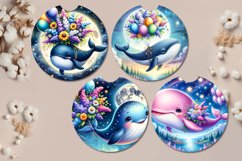 Fantasy whale | nursery Sublimation Car coaster &amp; key chain Product Image 2