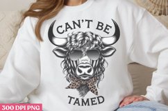 Can&#039;t Be Tamed PNG, Highland Cow Sublimation PNG Product Image 3