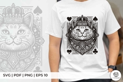 King Cat Playing Card - Regal Line Art Illustration Product Image 2