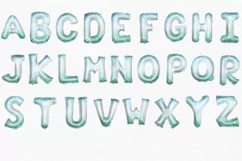 Blue Glitter Ombre | Balloon Alphabet Clipart PNG Product Image 2