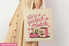 We're a perfect match PNG,Retro Valentine PNG Product Image 2