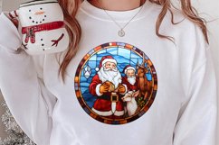 Stained Glass Painting Of Santa Clipart Sublimation Product Image 2