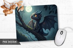 Curious Night Dragon on a Branch Mouse Pad PNG Design Product Image 1