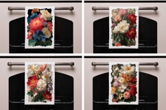 Vintage Flowers Towel Template, Floral Kitchen Towel Product Image 2
