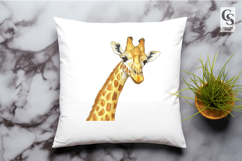 Watercolor Giraffe Head Safari Clipart Sublimation PNG Product Image 3